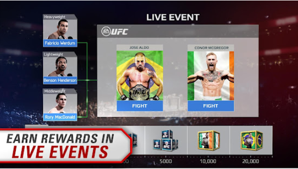 live events in ea sports ufc mod apk